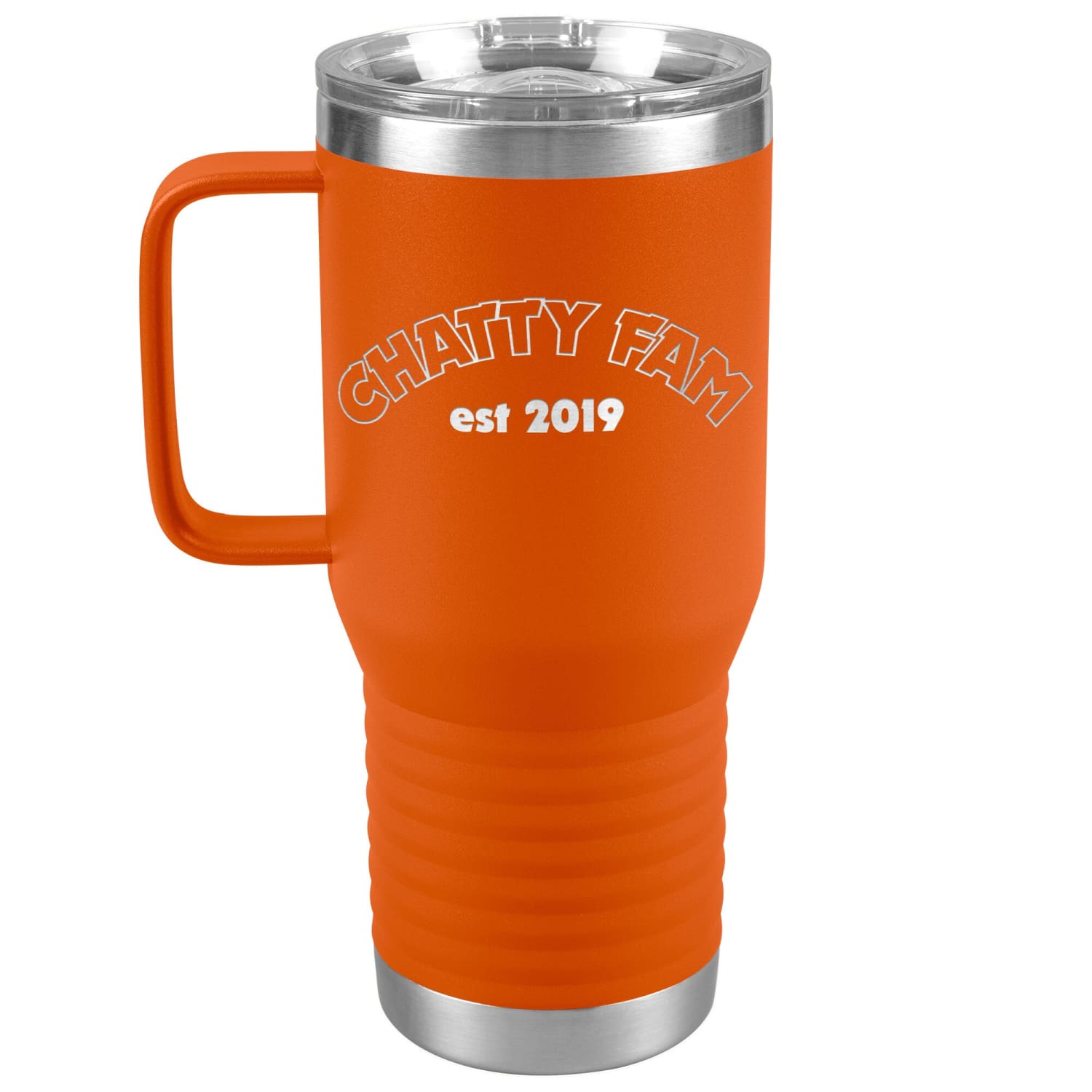 Chatty Fam Est 2019 20oz Travel Tumbler - Orange - Tumblers