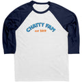 Chatty Fam Est 2019 TL 3/4 Sleeve Raglan Tee - White/ Navy / S - Apparel