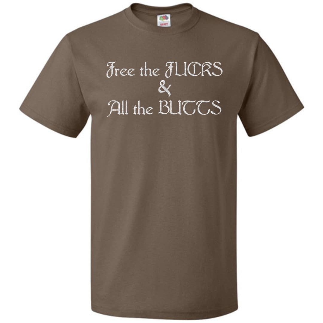Chatty Fam Free the FUCKS & All the BUTTS Unisex Classic Tee - Chocolate / S