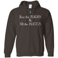 Chatty Fam Free the FUCKS & All the BUTTS Unisex Zip Hoodie - Dark Chocolate / S