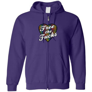 Chatty Fam Free The Fucks with love TS Unisex Zip Hoodie - Purple / S