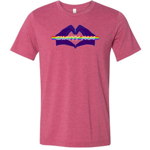 Chatty Fam Heart Hands Logo Unisex Premium Tee - Heather Raspberry / XS