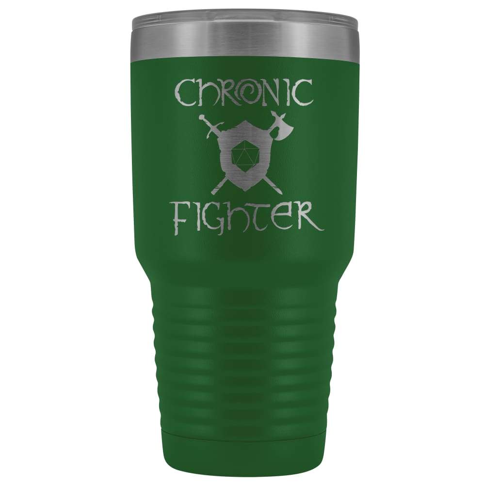 Chronic Fighter D20 Dice 30oz Vacuum Tumbler - Green - Tumblers