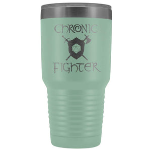 Chronic Fighter D20 Dice 30oz Vacuum Tumbler - Teal - Tumblers