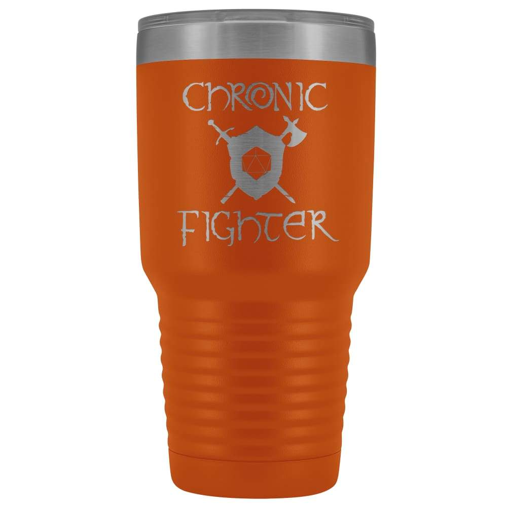 Chronic Fighter D20 Dice 30oz Vacuum Tumbler - Orange - Tumblers
