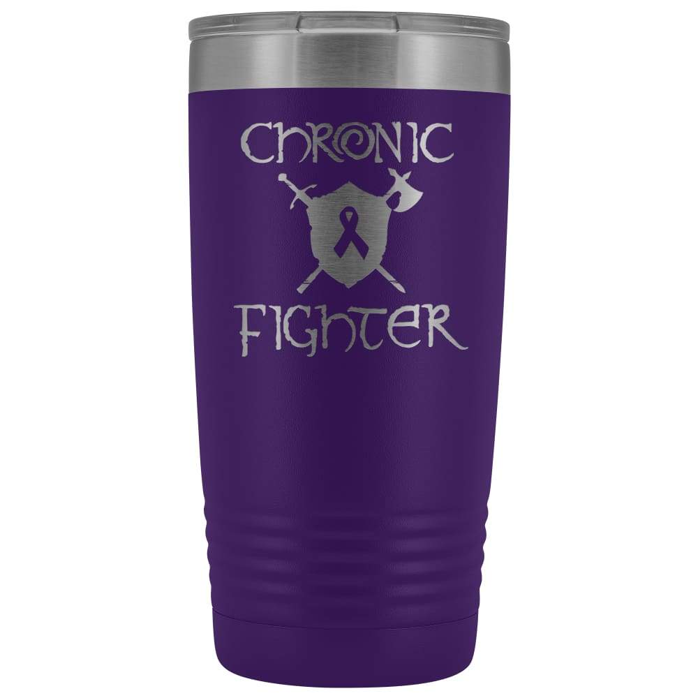Chronic Fighter Ribbon 20oz Vacuum Tumbler - Purple - Tumblers
