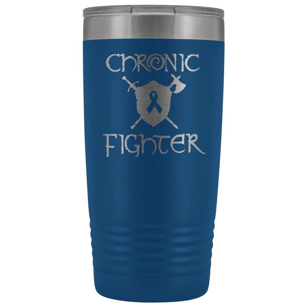 Chronic Fighter Ribbon 20oz Vacuum Tumbler - Blue - Tumblers
