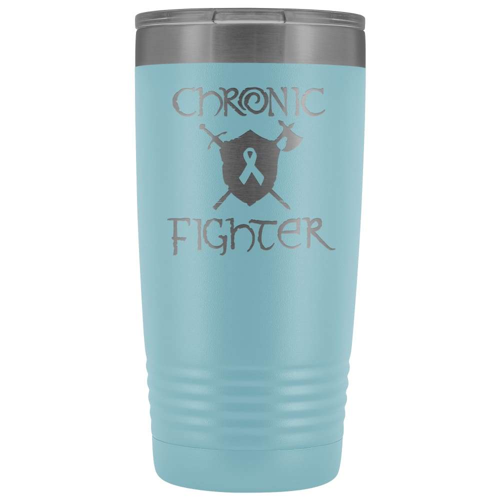 Chronic Fighter Ribbon 20oz Vacuum Tumbler - Light Blue - Tumblers