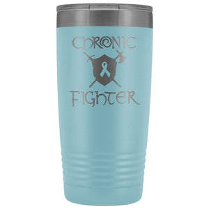 Chronic Fighter Ribbon 20oz Vacuum Tumbler - Light Blue - Tumblers