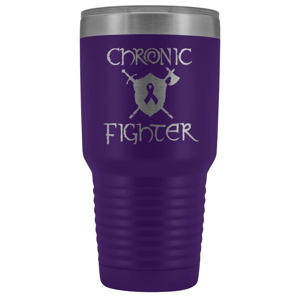 Chronic Fighter Ribbon 30oz Vacuum Tumbler - Purple - Tumblers