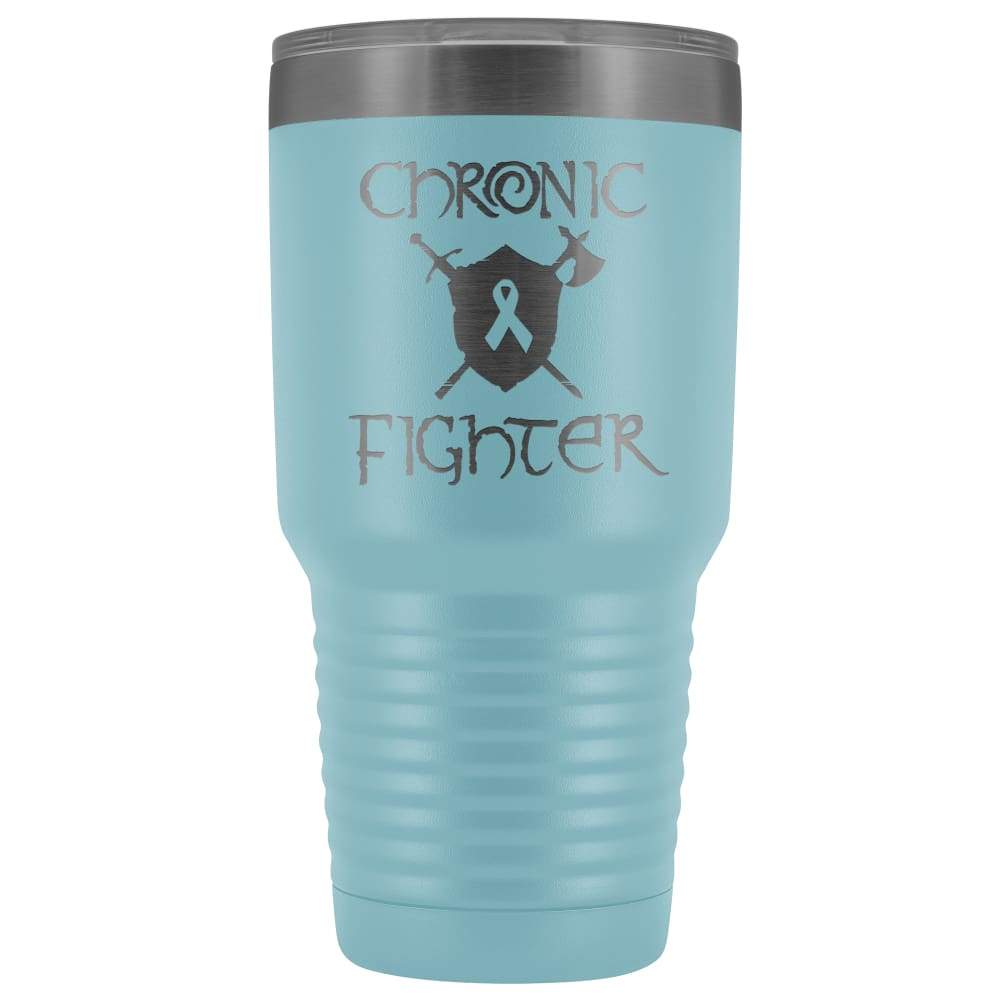 Chronic Fighter Ribbon 30oz Vacuum Tumbler - Light Blue - Tumblers