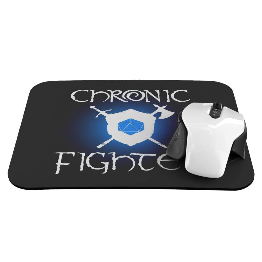 Chronic Fighter White Arms D20 Dice Blue Die Mousepad - Mousepads