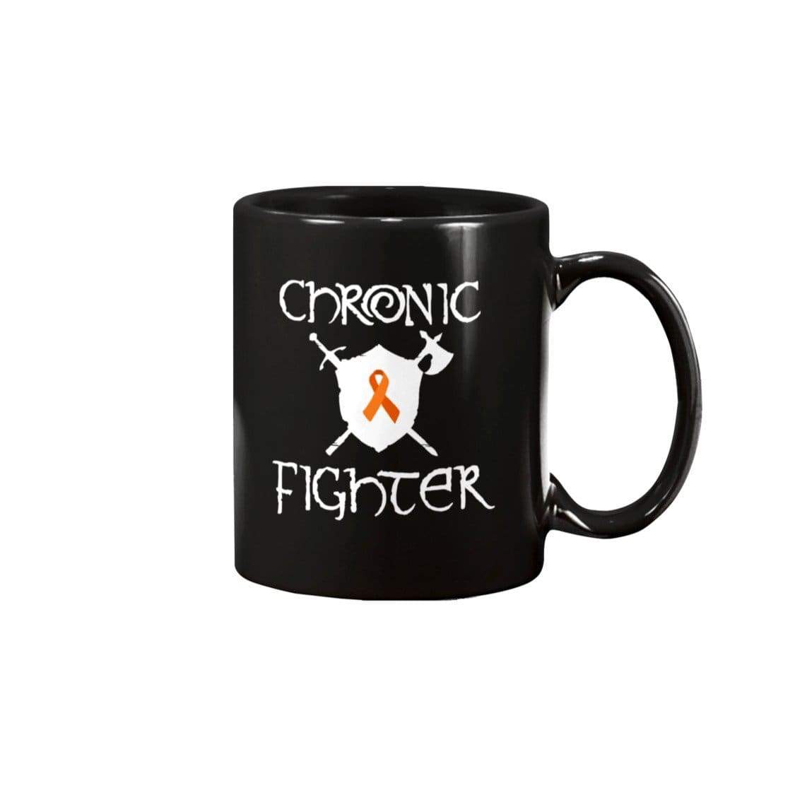 Chronic Fighter White Arms MS Ribbon 11oz Coffee Mug - Black / 11OZ - Mugs