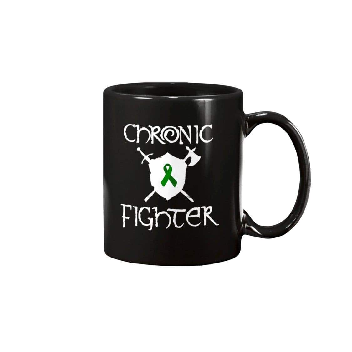 Chronic Fighter White Arms TBI Ribbon 11oz Coffee Mug - Black / 11OZ - Mugs