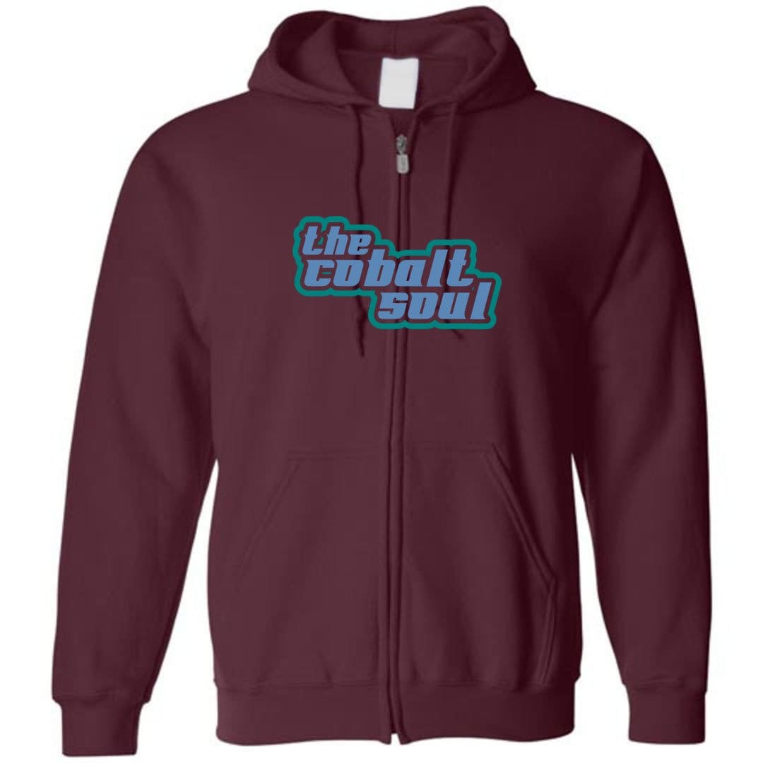 Cobalt Soul V3 Unisex Zip Hoodie - Maroon / S
