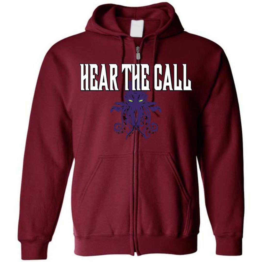 Cthulhu - Hear The Call Unisex Zip Hoodie - Cardinal Red / S