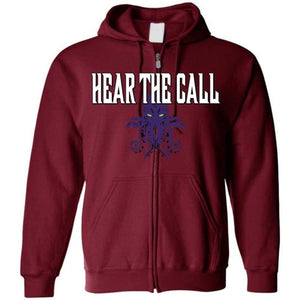 Cthulhu - Hear The Call Unisex Zip Hoodie - Cardinal Red / S