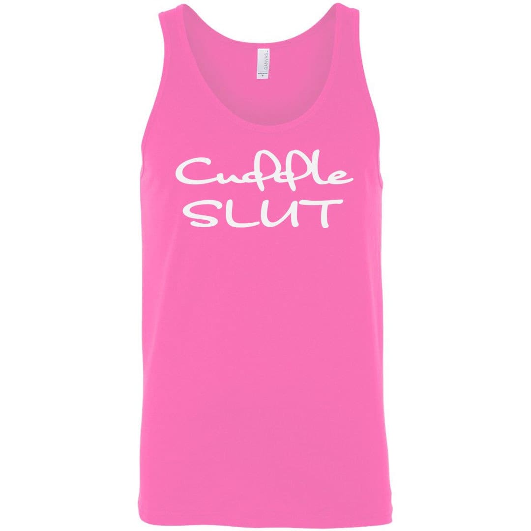 Cuddle Slut Unisex Premium Tank - Neon Pink / S