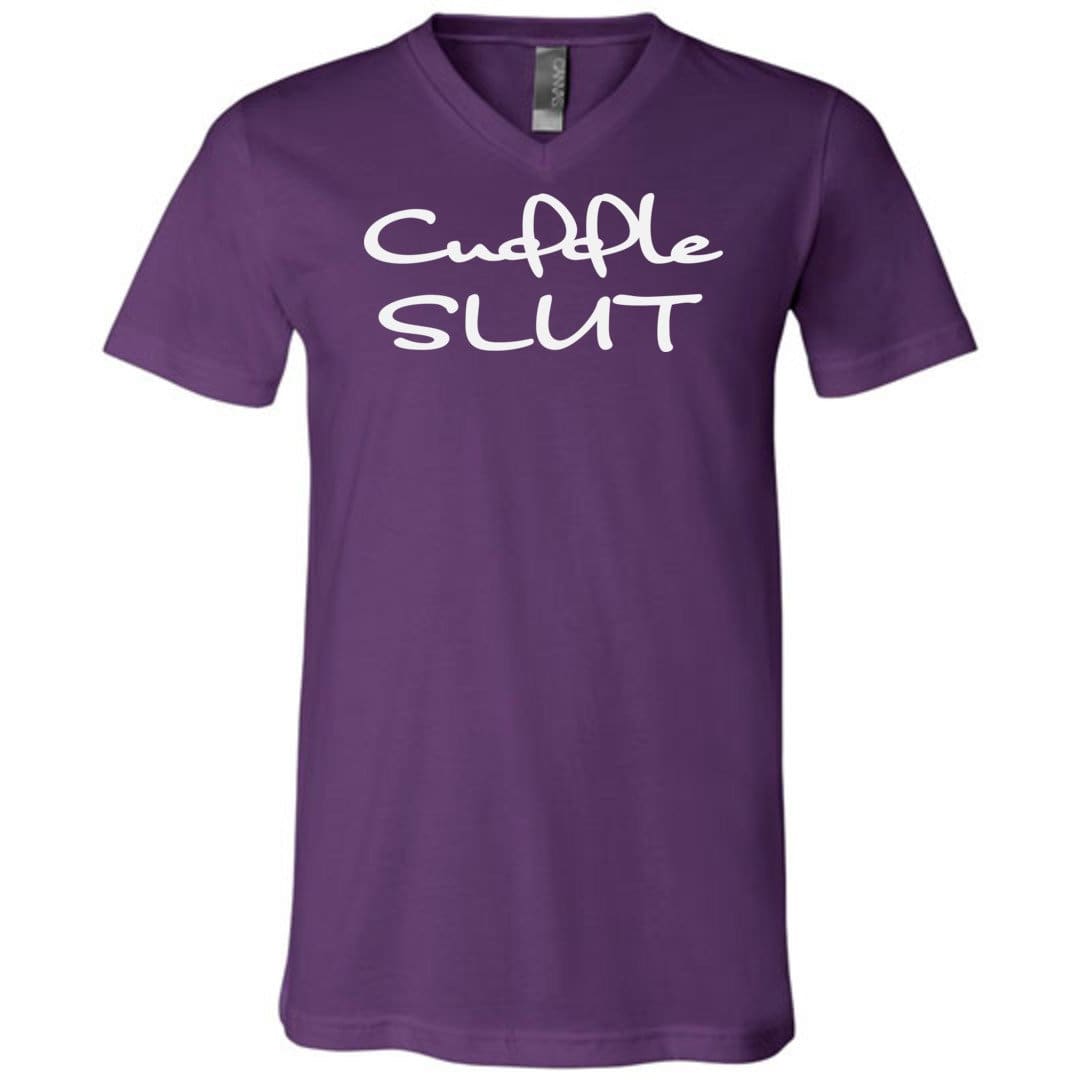 Cuddle Slut Unisex Premium V-Neck Tee - Team Purple / S