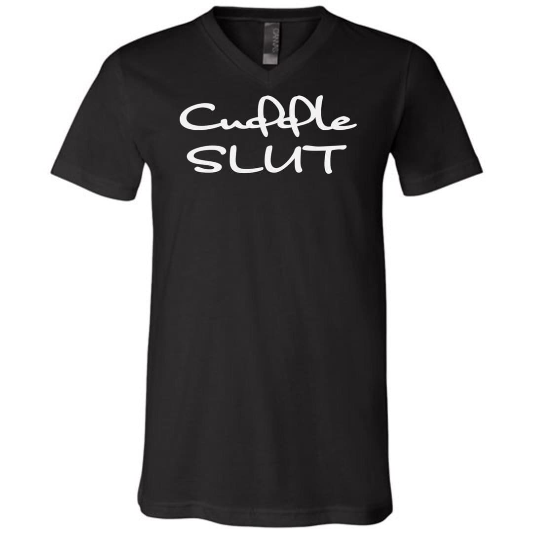Cuddle Slut Unisex Premium V-Neck Tee - Black / S