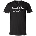 Cuddle Slut Unisex Premium V-Neck Tee - Black / S