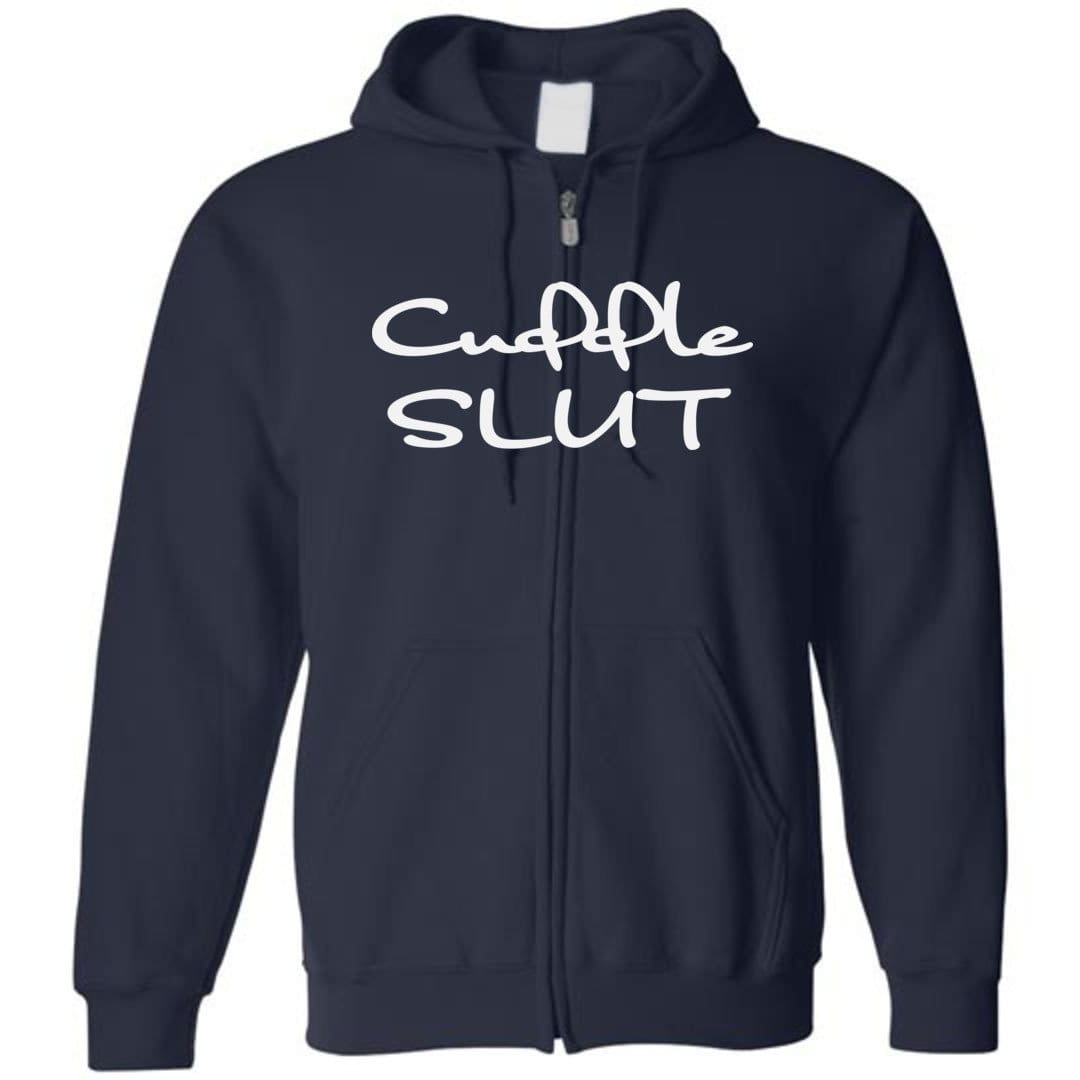 Cuddle Slut Unisex Zip Hoodie - Navy / S