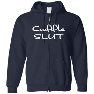 Cuddle Slut Unisex Zip Hoodie - Navy / S