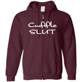 Cuddle Slut Unisex Zip Hoodie - Maroon / S