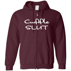 Cuddle Slut Unisex Zip Hoodie - Maroon / S