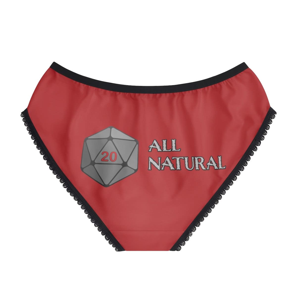 D20 All Natural - Grey on Red Womens Briefs - All Over Prints