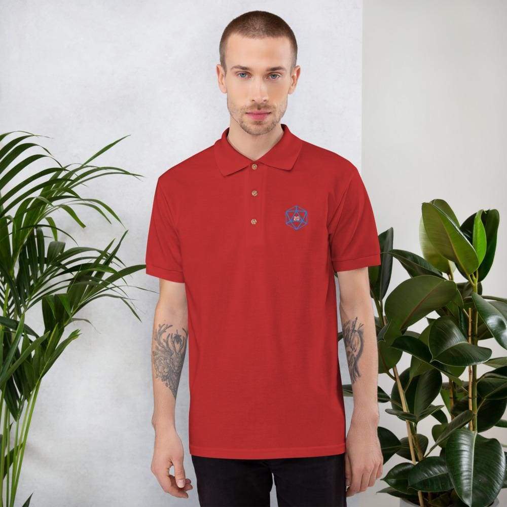 D20 Basic Blue Dice Embroidered Polo Shirt