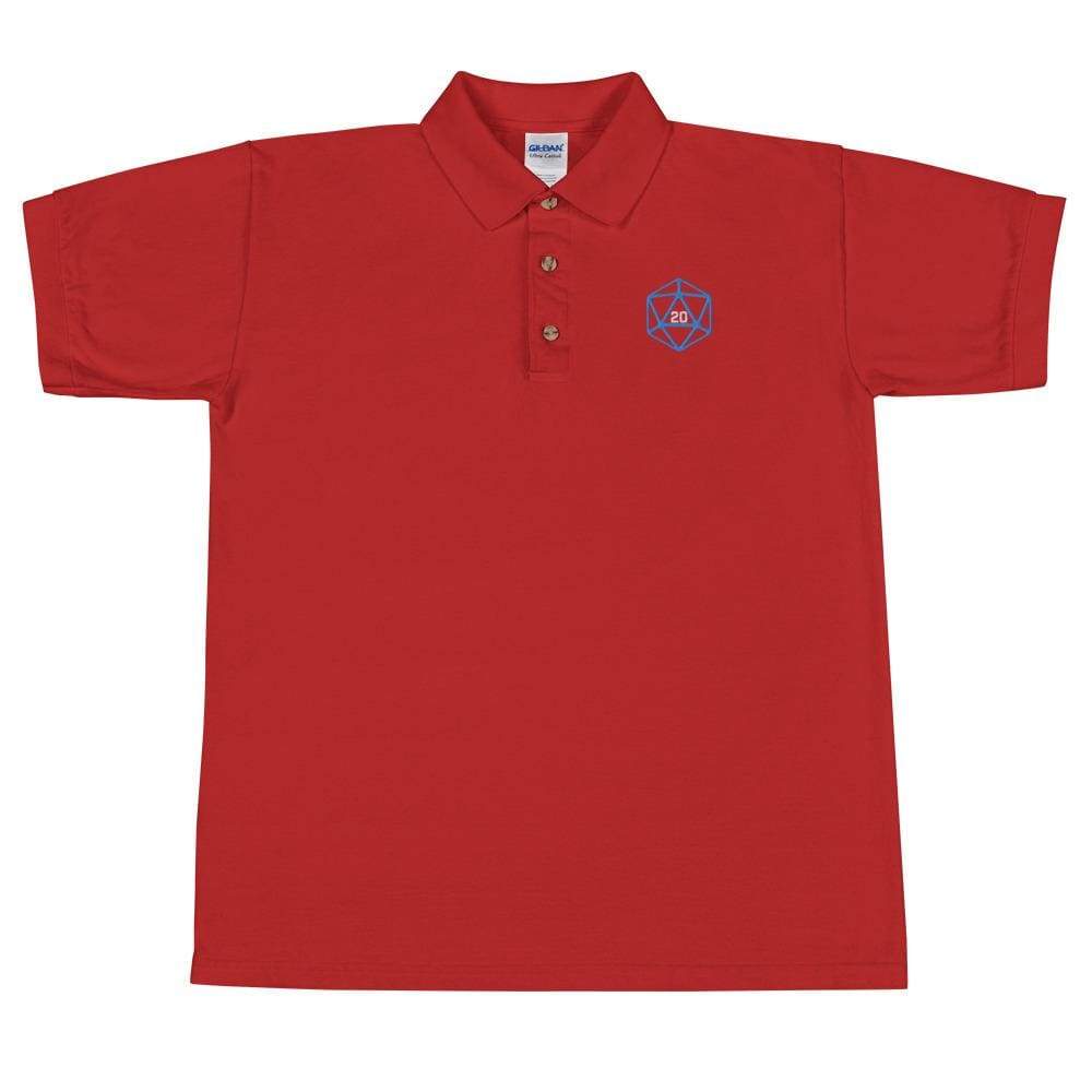 D20 Basic Blue Dice Embroidered Polo Shirt