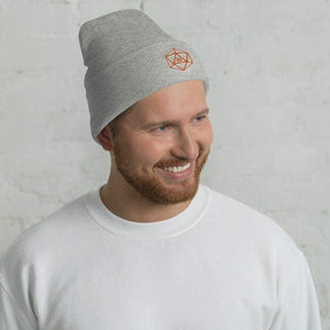 D20 Classic Orange Crit Cuffed Beanie / Tuque - Heather Grey - SoMattyGameZ