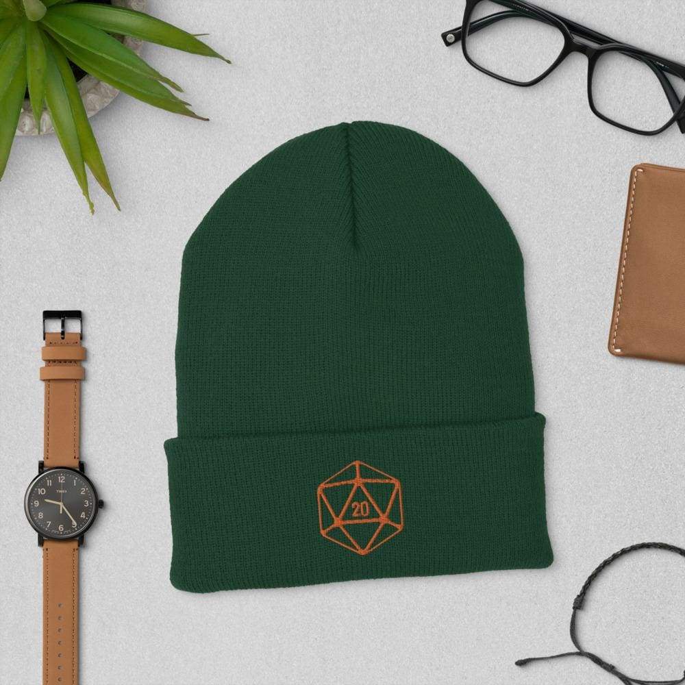 D20 Classic Orange Crit Cuffed Beanie / Tuque - SoMattyGameZ