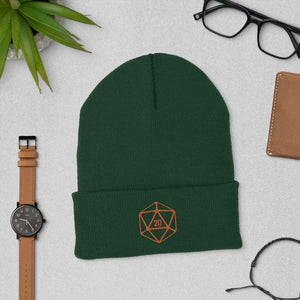 D20 Classic Orange Crit Cuffed Beanie / Tuque - SoMattyGameZ