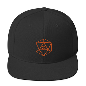 D20 Classic Orange Crit Snapback Cap - SoMattyGameZ