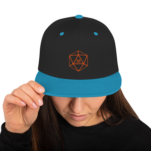 D20 Classic Orange Crit Snapback Cap - Black/ Teal - SoMattyGameZ