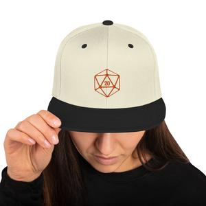 D20 Classic Orange Crit Snapback Cap - Natural/ Black - SoMattyGameZ