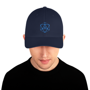 D20 Classic Teal Crit Structured Twill Flexfit Cap - Dark Navy / S/M - SoMattyGameZ