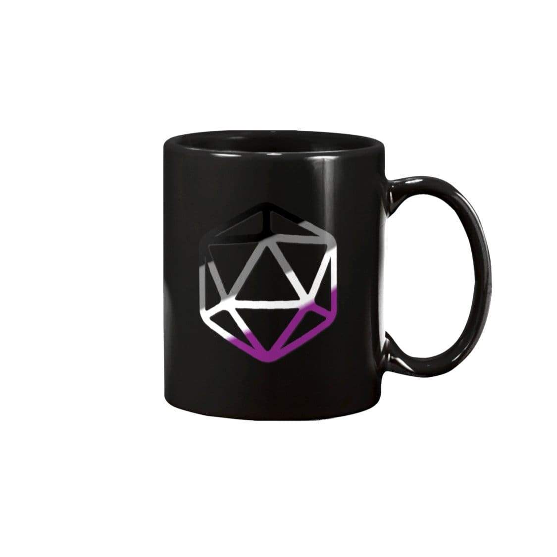 D20 Critical Pride Ace Pride 11oz Coffee Mug - Black / 11OZ - Mugs