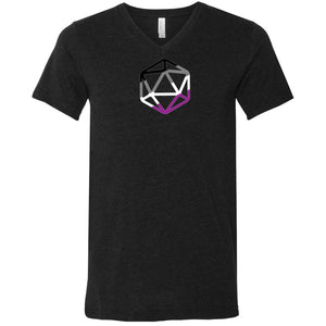 D20 Critical Pride Ace Pride Unisex Premium V-Neck Tee - Black Heather / S