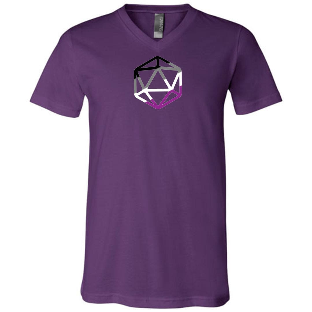 D20 Critical Pride Ace Pride Unisex Premium V-Neck Tee - Team Purple / S