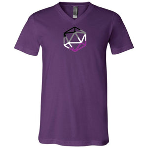 D20 Critical Pride Ace Pride Unisex Premium V-Neck Tee - Team Purple / S