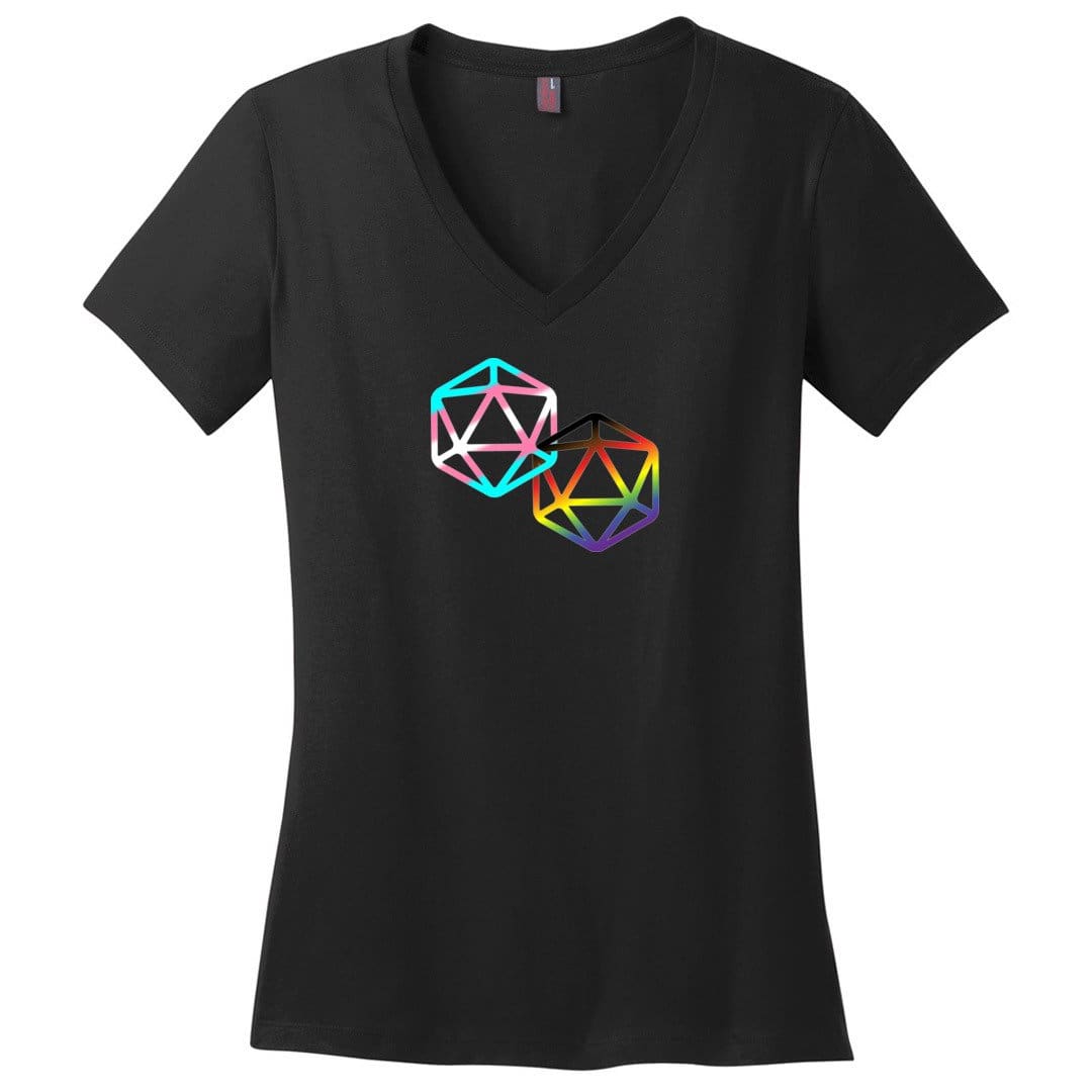 D20 Critical Pride Advantage Trans Queer Pride TS Womens Premium V-Neck Tee