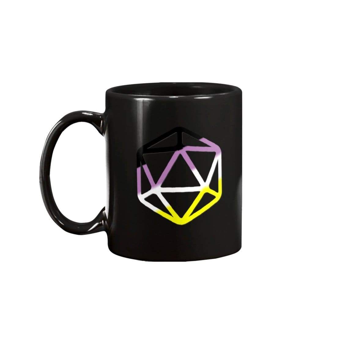 D20 Critical Pride Enby Pride 11oz Coffee Mug - Black / 11OZ - Mugs