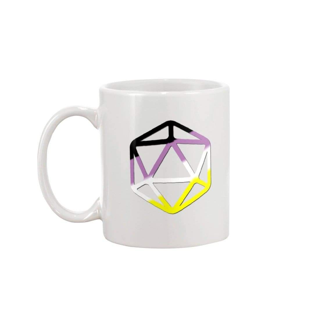 D20 Critical Pride Enby Pride 11oz Coffee Mug - White / 11OZ - Mugs