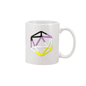 D20 Critical Pride Enby Pride 15oz Coffee Mug - Mugs