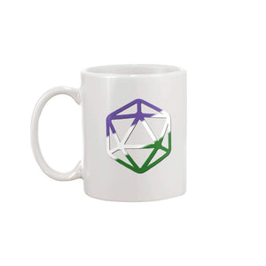 D20 Critical Pride GenderQueer Pride 11oz Coffee Mug - White / 11OZ - Mugs