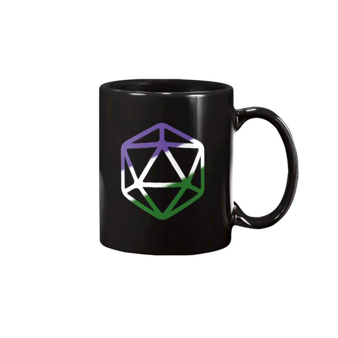 D20 Critical Pride GenderQueer Pride 11oz Coffee Mug - Black / 11OZ - Mugs