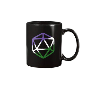 D20 Critical Pride GenderQueer Pride 11oz Coffee Mug - Black / 11OZ - Mugs